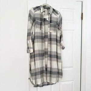 ANYHROPOLOGIE Pilcro Gray and Cream Plaid Shirt